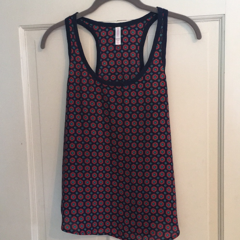 Chiffon razor back tank top